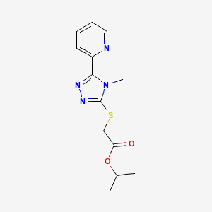 molecular formula C13H16N4O2S B12133005 Methylethyl 2-(4-methyl-5-(2-pyridyl)-1,2,4-triazol-3-ylthio)acetate 