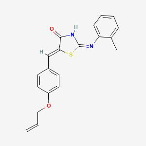 (2E,5Z)-2-[(2-methylphenyl)imino]-5-[4-(prop-2-en-1-yloxy)benzylidene]-1,3-thiazolidin-4-one