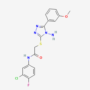 2-[4-amino-5-(3-methoxyphenyl)(1,2,4-triazol-3-ylthio)]-N-(3-chloro-4-fluoroph enyl)acetamide