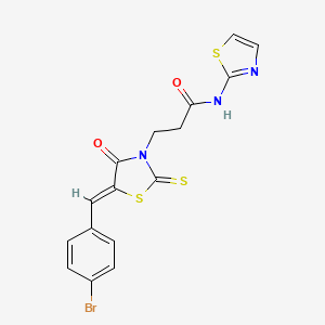 3-[(5Z)-5-(4-bromobenzylidene)-4-oxo-2-thioxo-1,3-thiazolidin-3-yl]-N-(1,3-thiazol-2-yl)propanamide