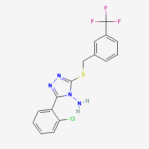 molecular formula C16H12ClF3N4S B12133043 3-(2-chlorophenyl)-5-{[3-(trifluoromethyl)benzyl]sulfanyl}-4H-1,2,4-triazol-4-amine 