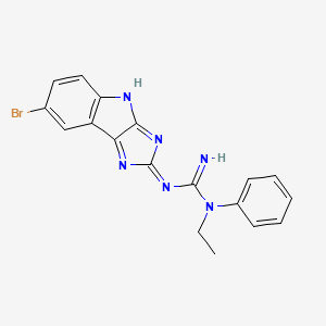 molecular formula C18H15BrN6 B12133065 3-(7-Bromoimidazo[4,5-b]indol-2-yl)-1-ethyl-1-phenylguanidine 