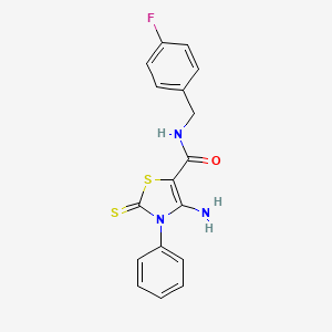 4-amino-N-(4-fluorobenzyl)-3-phenyl-2-thioxo-2,3-dihydro-1,3-thiazole-5-carboxamide