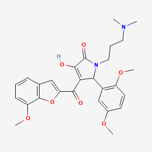 5-(2,5-dimethoxyphenyl)-1-[3-(dimethylamino)propyl]-3-hydroxy-4-(7-methoxy-1-benzofuran-2-carbonyl)-2,5-dihydro-1H-pyrrol-2-one