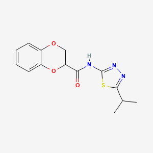 N-[5-(propan-2-yl)-1,3,4-thiadiazol-2-yl]-2,3-dihydro-1,4-benzodioxine-2-carboxamide