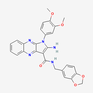 2-amino-N-(1,3-benzodioxol-5-ylmethyl)-1-(3,4-dimethoxyphenyl)-1H-pyrrolo[2,3-b]quinoxaline-3-carboxamide