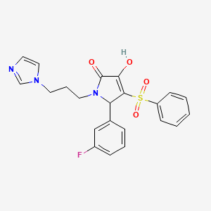 4-(benzenesulfonyl)-5-(3-fluorophenyl)-3-hydroxy-1-[3-(1H-imidazol-1-yl)propyl]-2,5-dihydro-1H-pyrrol-2-one