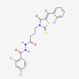 2,4-dichloro-N'-{4-[(5Z)-5-(2-chlorobenzylidene)-4-oxo-2-thioxo-1,3-thiazolidin-3-yl]butanoyl}benzohydrazide