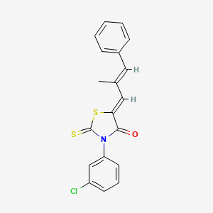 (5Z)-3-(3-chlorophenyl)-5-[(2E)-2-methyl-3-phenylprop-2-en-1-ylidene]-2-thioxo-1,3-thiazolidin-4-one