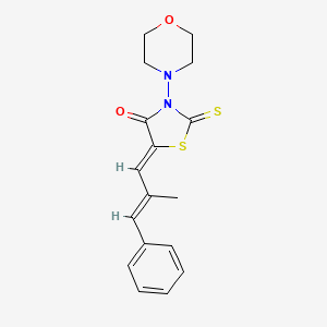 molecular formula C17H18N2O2S2 B12133340 (Z)-5-((E)-2-methyl-3-phenylallylidene)-3-morpholino-2-thioxothiazolidin-4-one 