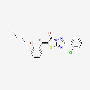 molecular formula C22H20ClN3O2S B12133345 (5Z)-2-(2-chlorophenyl)-5-[2-(pentyloxy)benzylidene][1,3]thiazolo[3,2-b][1,2,4]triazol-6(5H)-one 