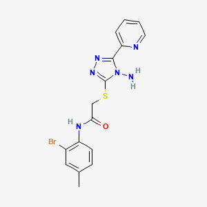 2-(4-Amino-5-pyridin-2-yl-4H-[1,2,4]triazol-3-ylsulfanyl)-N-(2-bromo-4-methyl-phenyl)-acetamide