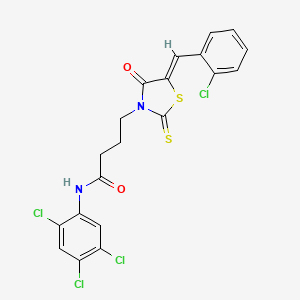 4-[(5Z)-5-(2-chlorobenzylidene)-4-oxo-2-thioxo-1,3-thiazolidin-3-yl]-N-(2,4,5-trichlorophenyl)butanamide