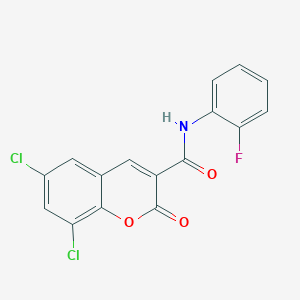 6,8-dichloro-N-(2-fluorophenyl)-2-oxo-2H-chromene-3-carboxamide