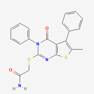 2-({6-methyl-4-oxo-3,5-diphenyl-3H,4H-thieno[2,3-d]pyrimidin-2-yl}sulfanyl)acetamide