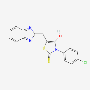 (5E)-5-(1H-benzimidazol-2-ylmethylidene)-3-(4-chlorophenyl)-2-thioxo-1,3-thiazolidin-4-one