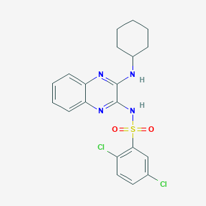 2,5-dichloro-N-[3-(cyclohexylamino)quinoxalin-2-yl]benzene-1-sulfonamide