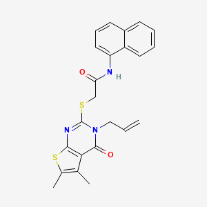 2-(5,6-dimethyl-4-oxo-3-prop-2-enyl(3-hydrothiopheno[2,3-d]pyrimidin-2-ylthio))-N-naphthylacetamide