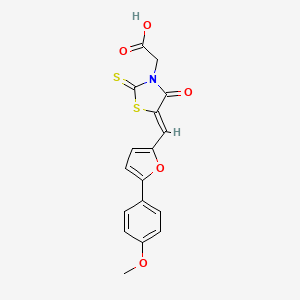 2-[(5Z)-5-[[5-(4-methoxyphenyl)furan-2-yl]methylidene]-4-oxo-2-sulfanylidene-1,3-thiazolidin-3-yl]acetic acid