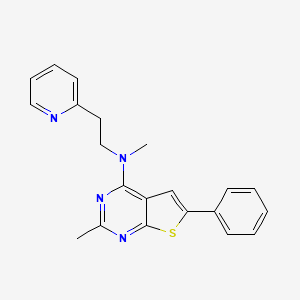 N,2-dimethyl-6-phenyl-N-[2-(pyridin-2-yl)ethyl]thieno[2,3-d]pyrimidin-4-amine