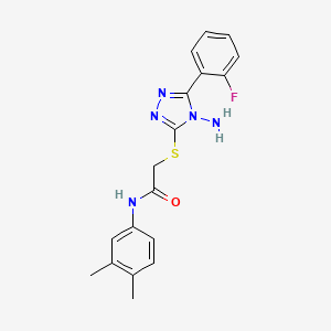 2-[4-amino-5-(2-fluorophenyl)(1,2,4-triazol-3-ylthio)]-N-(3,4-dimethylphenyl)a cetamide