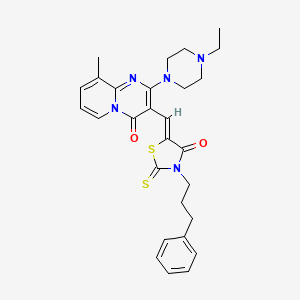 2-(4-ethylpiperazin-1-yl)-9-methyl-3-{(Z)-[4-oxo-3-(3-phenylpropyl)-2-thioxo-1,3-thiazolidin-5-ylidene]methyl}-4H-pyrido[1,2-a]pyrimidin-4-one