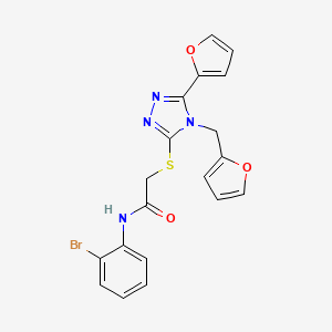 N-(2-bromophenyl)-2-{[5-(furan-2-yl)-4-(furan-2-ylmethyl)-4H-1,2,4-triazol-3-yl]sulfanyl}acetamide