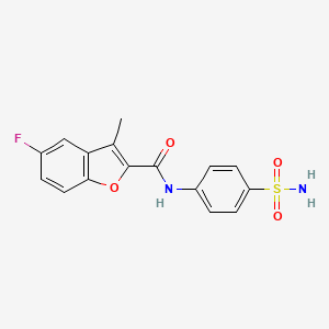 molecular formula C16H13FN2O4S B12133646 5-fluoro-3-methyl-N-(4-sulfamoylphenyl)-1-benzofuran-2-carboxamide 