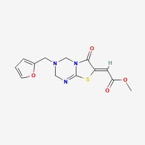 methyl (2Z)-[3-(furan-2-ylmethyl)-6-oxo-3,4-dihydro-2H-[1,3]thiazolo[3,2-a][1,3,5]triazin-7(6H)-ylidene]ethanoate