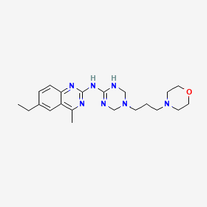 6-ethyl-4-methyl-N-{5-[3-(morpholin-4-yl)propyl]-1,4,5,6-tetrahydro-1,3,5-triazin-2-yl}quinazolin-2-amine