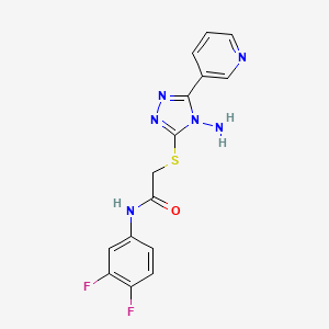 molecular formula C15H12F2N6OS B12133658 2-{[4-amino-5-(pyridin-3-yl)-4H-1,2,4-triazol-3-yl]sulfanyl}-N-(3,4-difluorophenyl)acetamide 