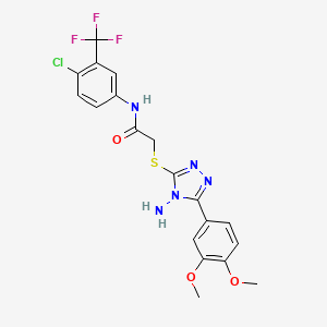 molecular formula C19H17ClF3N5O3S B12133669 2-{[4-amino-5-(3,4-dimethoxyphenyl)-4H-1,2,4-triazol-3-yl]sulfanyl}-N-[4-chloro-3-(trifluoromethyl)phenyl]acetamide 