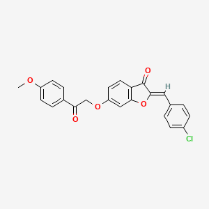 molecular formula C24H17ClO5 B12133716 (2Z)-2-(4-chlorobenzylidene)-6-[2-(4-methoxyphenyl)-2-oxoethoxy]-1-benzofuran-3(2H)-one 