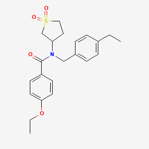 molecular formula C22H27NO4S B12133724 N-(1,1-dioxidotetrahydrothiophen-3-yl)-4-ethoxy-N-(4-ethylbenzyl)benzamide 