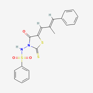 5-((2E)-2-Methyl-3-phenylprop-2-enylidene)-3-[(phenylsulfonyl)amino]-2-thioxo-1,3-thiazolidin-4-one