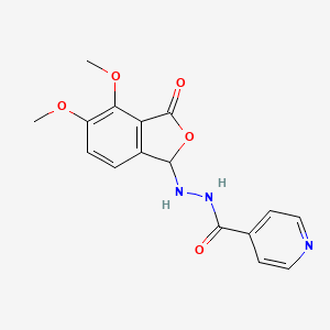 molecular formula C16H15N3O5 B12133733 N'-(4,5-dimethoxy-3-oxo-1,3-dihydro-2-benzofuran-1-yl)pyridine-4-carbohydrazide 