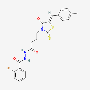 2-bromo-N'-{4-[(5Z)-5-(4-methylbenzylidene)-4-oxo-2-thioxo-1,3-thiazolidin-3-yl]butanoyl}benzohydrazide