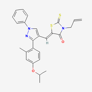 molecular formula C26H25N3O2S2 B12133764 (5Z)-5-({3-[2-methyl-4-(propan-2-yloxy)phenyl]-1-phenyl-1H-pyrazol-4-yl}methylidene)-3-(prop-2-en-1-yl)-2-thioxo-1,3-thiazolidin-4-one 