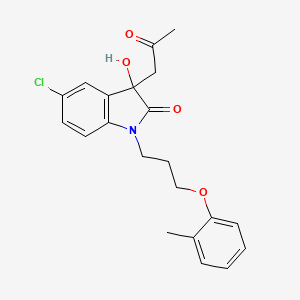 5-Chloro-3-hydroxy-3-(2-oxopropyl)-1-(3-(o-tolyloxy)propyl)indolin-2-one