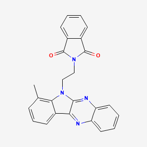 molecular formula C25H18N4O2 B12133793 2-[2-(7-methyl-6H-indolo[2,3-b]quinoxalin-6-yl)ethyl]-1H-isoindole-1,3(2H)-dione 