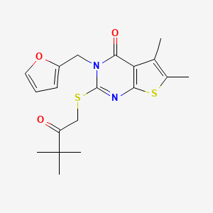 2-(3,3-Dimethyl-2-oxo-butylsulfanyl)-3-furan-2-ylmethyl-5,6-dimethyl-3H-thieno[2,3-d]pyrimidin-4-one