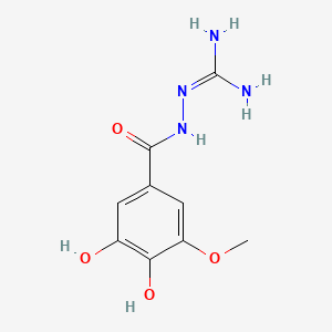 molecular formula C9H12N4O4 B1213386 N-(diaminomethylideneamino)-3,4-dihydroxy-5-methoxybenzamide CAS No. 37055-69-9