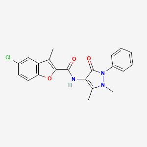 5-chloro-N-(1,5-dimethyl-3-oxo-2-phenyl-2,3-dihydro-1H-pyrazol-4-yl)-3-methyl-1-benzofuran-2-carboxamide