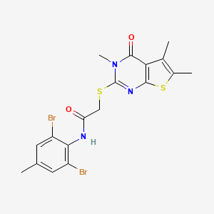 N-(2,6-dibromo-4-methylphenyl)-2-[(3,5,6-trimethyl-4-oxo-3,4-dihydrothieno[2,3-d]pyrimidin-2-yl)sulfanyl]acetamide