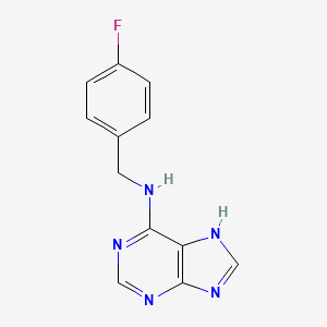 molecular formula C12H10FN5 B12133890 N-(4-fluorobenzyl)-7H-purin-6-amine 