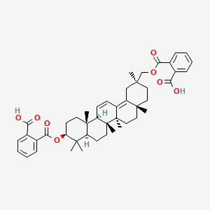 molecular formula C46H56O8 B1213390 2-[[(2S,4aS,6aR,6aS,6bR,8aR,10S,12aS)-10-(2-carboxybenzoyl)oxy-2,4a,6a,6b,9,9,12a-heptamethyl-1,3,4,5,6,6a,7,8,8a,10,11,12-dodecahydropicen-2-yl]methoxycarbonyl]benzoic acid CAS No. 102416-29-5