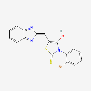 (5E)-5-(1H-benzimidazol-2-ylmethylidene)-3-(2-bromophenyl)-2-thioxo-1,3-thiazolidin-4-one