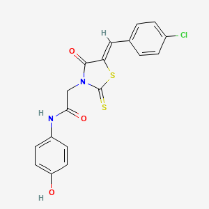 (Z)-2-(5-(4-chlorobenzylidene)-4-oxo-2-thioxothiazolidin-3-yl)-N-(4-hydroxyphenyl)acetamide