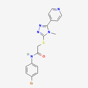 molecular formula C16H14BrN5OS B12133961 N-(4-bromophenyl)-2-{[4-methyl-5-(pyridin-4-yl)-4H-1,2,4-triazol-3-yl]sulfanyl}acetamide 