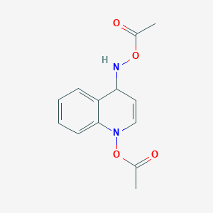 molecular formula C13H14N2O4 B1213398 [(1-acetyloxy-4H-quinolin-4-yl)amino] acetate CAS No. 38539-23-0